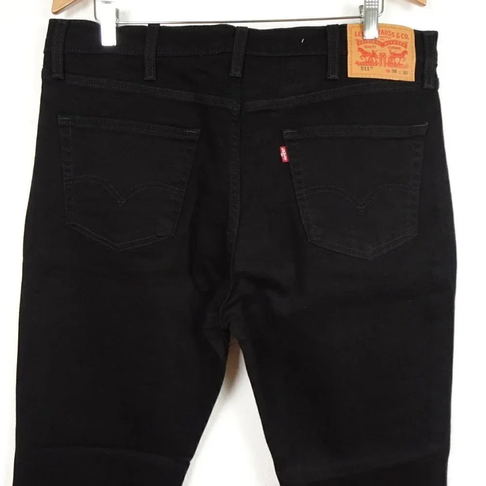 Levi's 511 Slim Jeans Men's Size 38x30 Black Denim Stretch